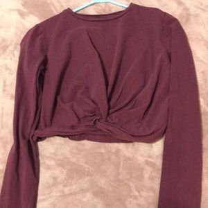 Small Purple long sleeve crop top shirt